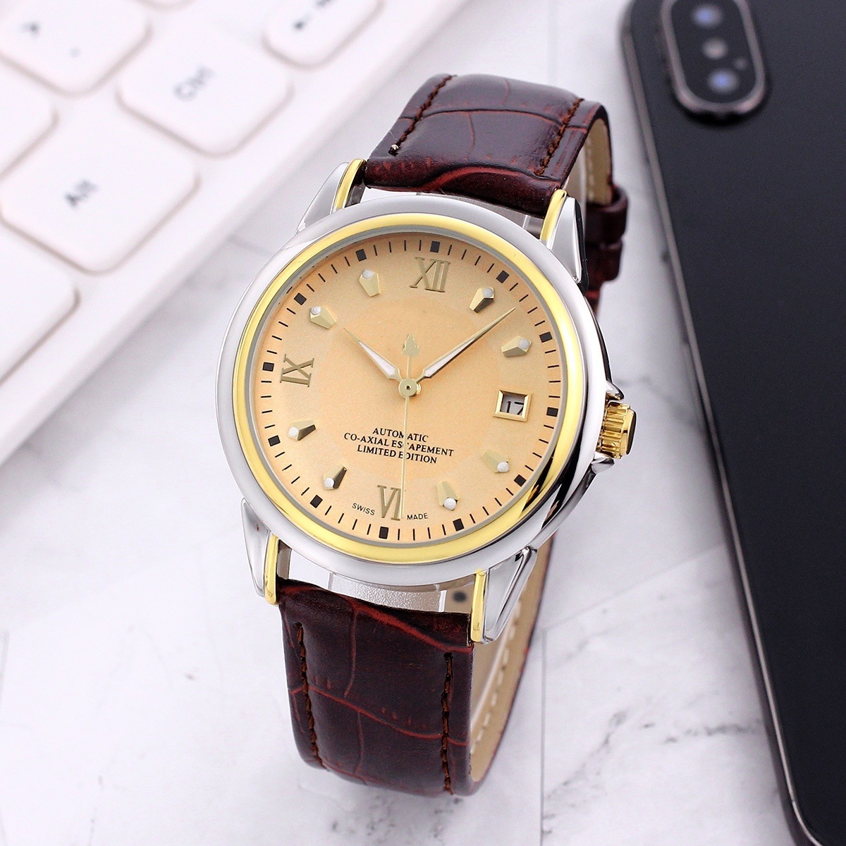 Mens Transparent Skeleton Mechanical Automatic Casual Watch - Image 8