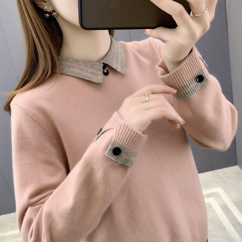 New Autumn And Winter Undershirt Women Polo Collar Top Women - Image 4