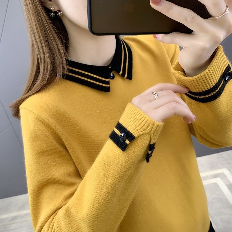 New Autumn And Winter Undershirt Women Polo Collar Top Women - Image 9