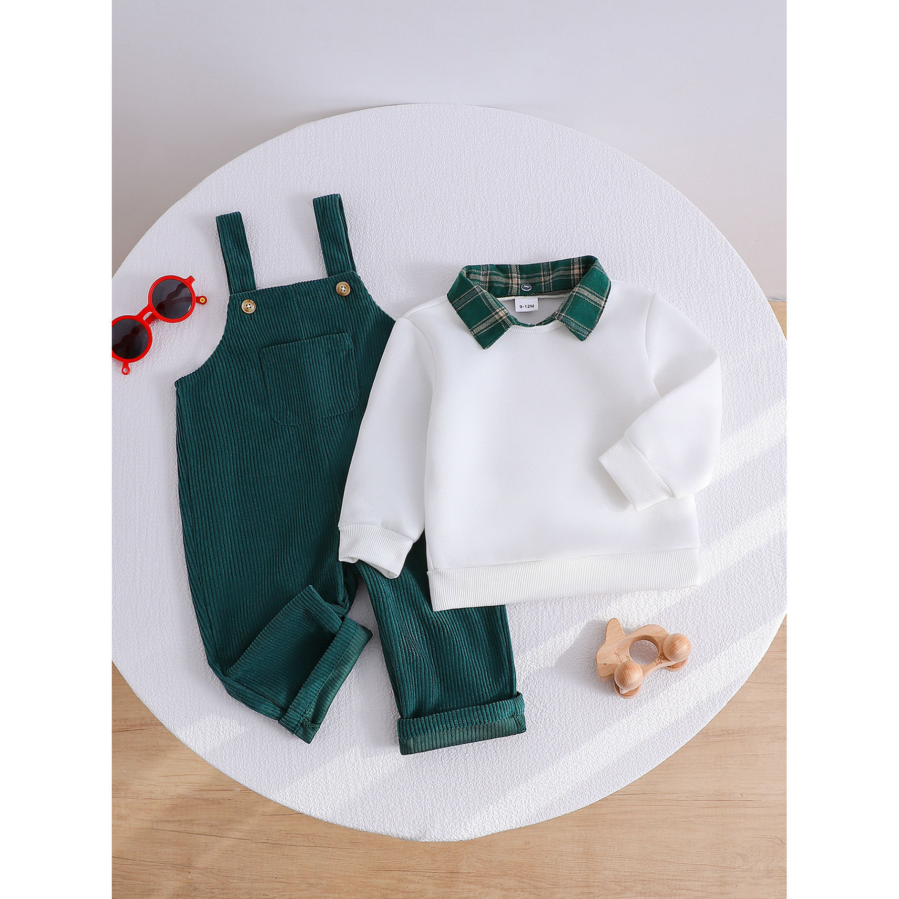 Boys Corduroy Suspender Pants Set Style - Image 6