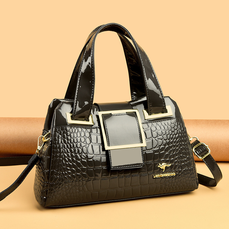 Versatile Soft Leather Crocodile-pattern Crossbody Tote Bag For Women - Image 9