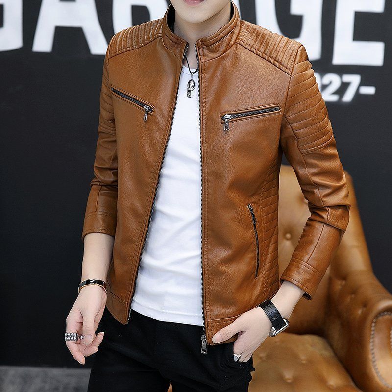 Mens Springautumn Leather Jacket - Image 3