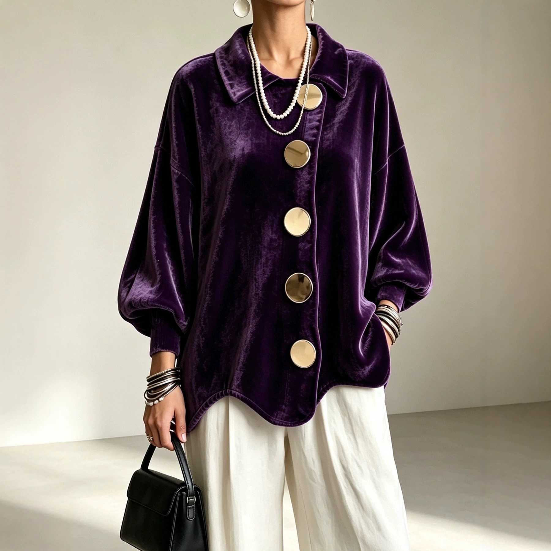 Women's Long-sleeved Lapel Cardigan Jacket - Image 2