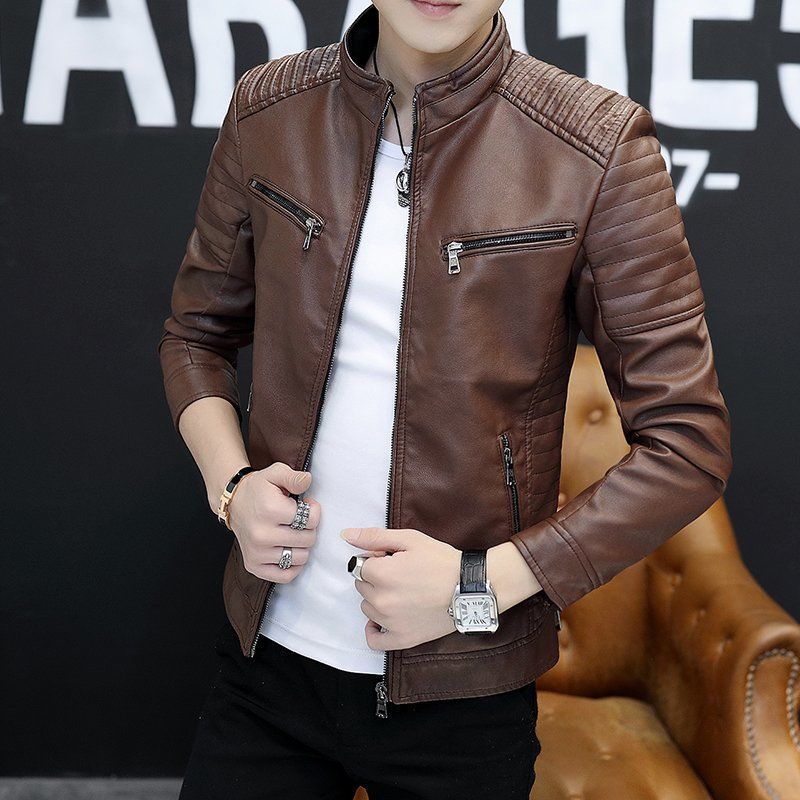 Mens Springautumn Leather Jacket - Image 2