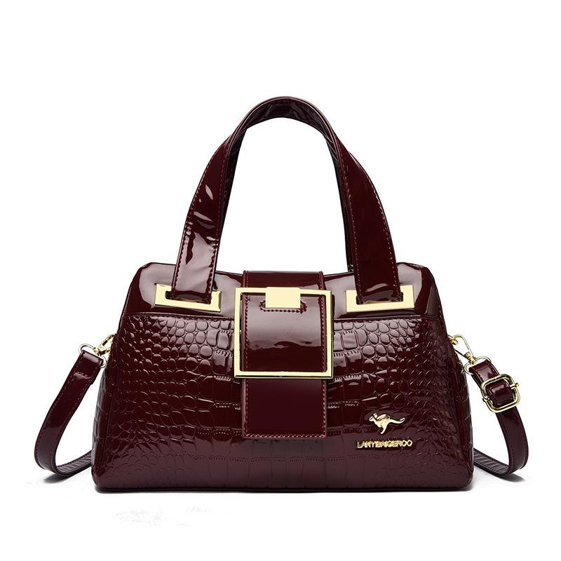 Versatile Soft Leather Crocodile-pattern Crossbody Tote Bag For Women - Image 5