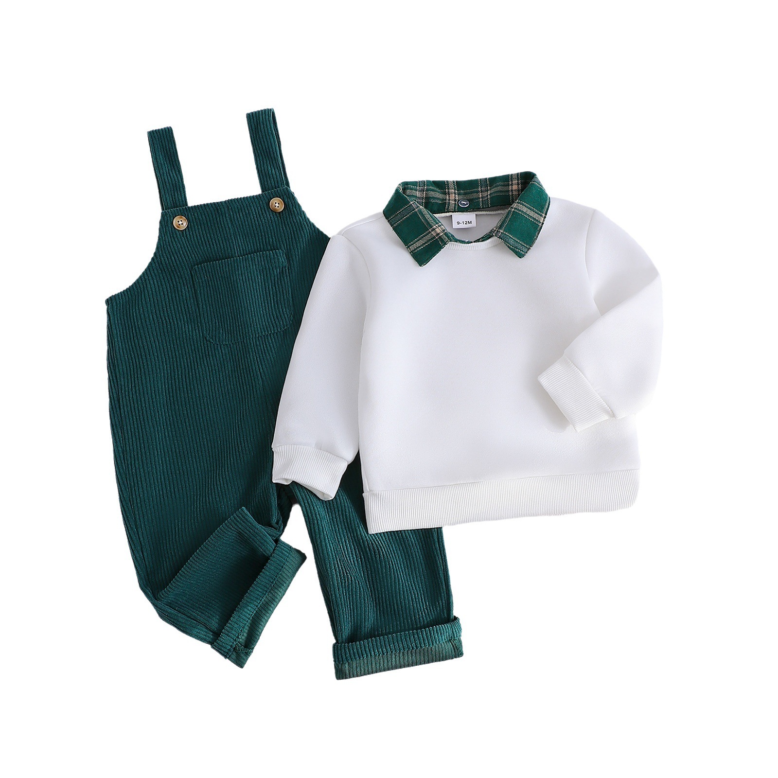 Boys Corduroy Suspender Pants Set Style - Image 4