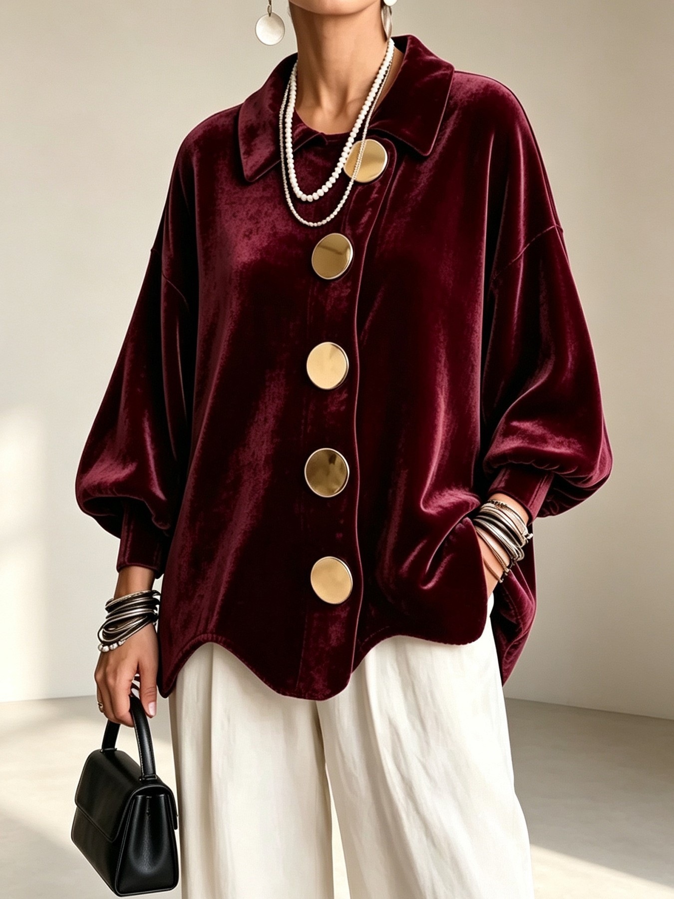 Women's Long-sleeved Lapel Cardigan Jacket - Image 4