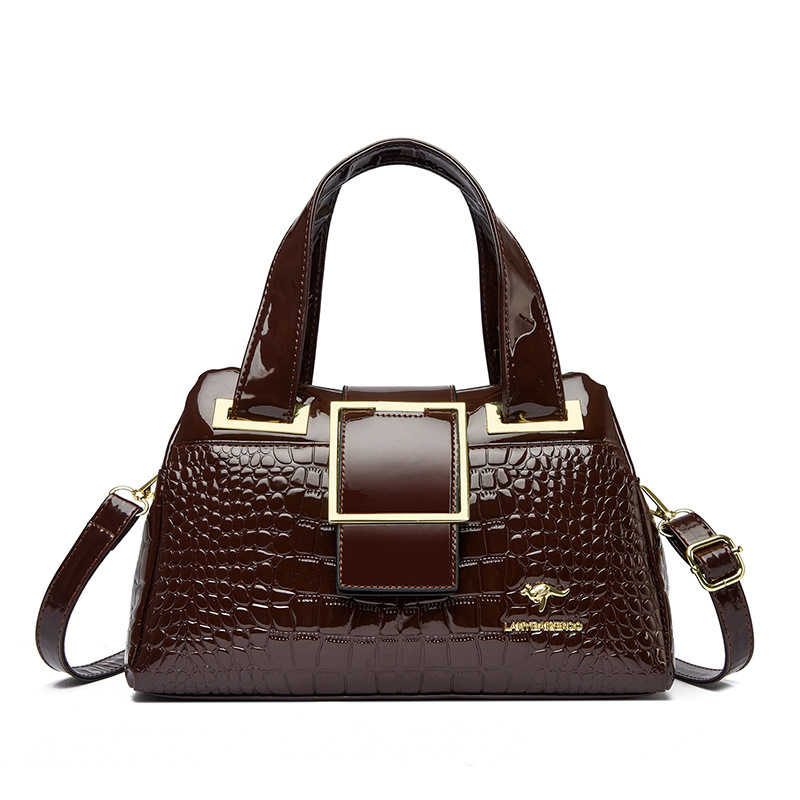 Versatile Soft Leather Crocodile-pattern Crossbody Tote Bag For Women - Image 8