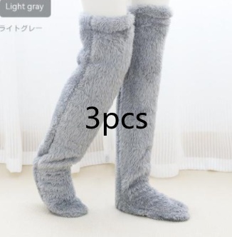 Over Knee High Fuzzy Long Socks Winter Warm Cold Leg Knee Joint Cold-proof Stockings Home Floor Sleeping Socks - Image 2