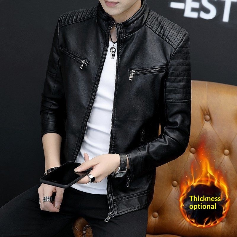 Mens Springautumn Leather Jacket - Image 4