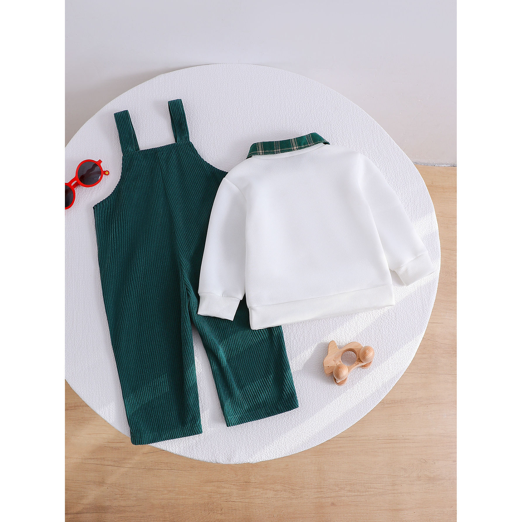 Boys Corduroy Suspender Pants Set Style - Image 5