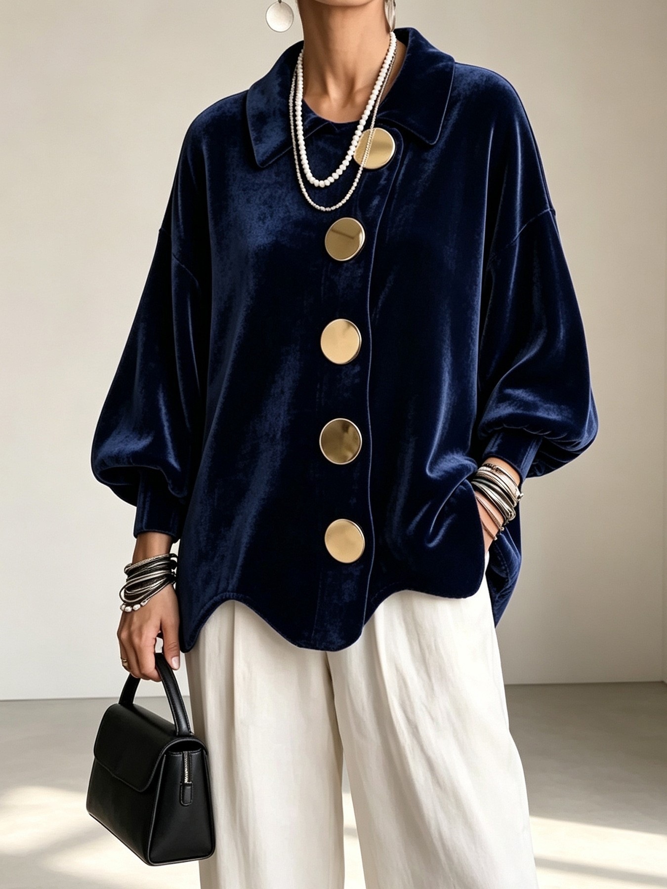 Women's Long-sleeved Lapel Cardigan Jacket - Image 9