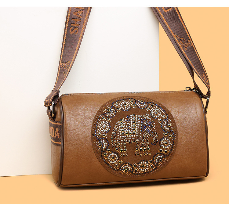 Women's Stylish Colored Diamond Shoulder Messenger Bag - Image 9