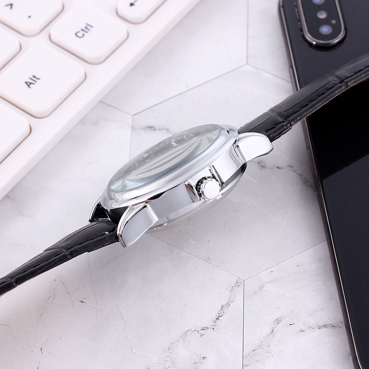 Mens Transparent Skeleton Mechanical Automatic Casual Watch - Image 4