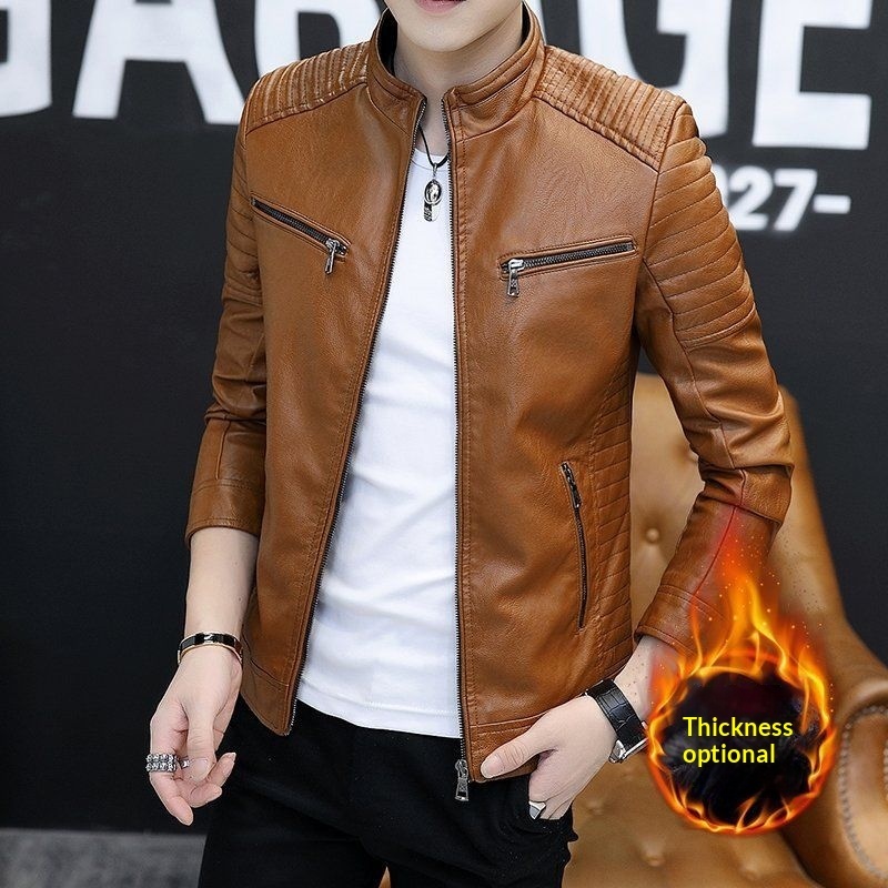 Mens Springautumn Leather Jacket - Image 6