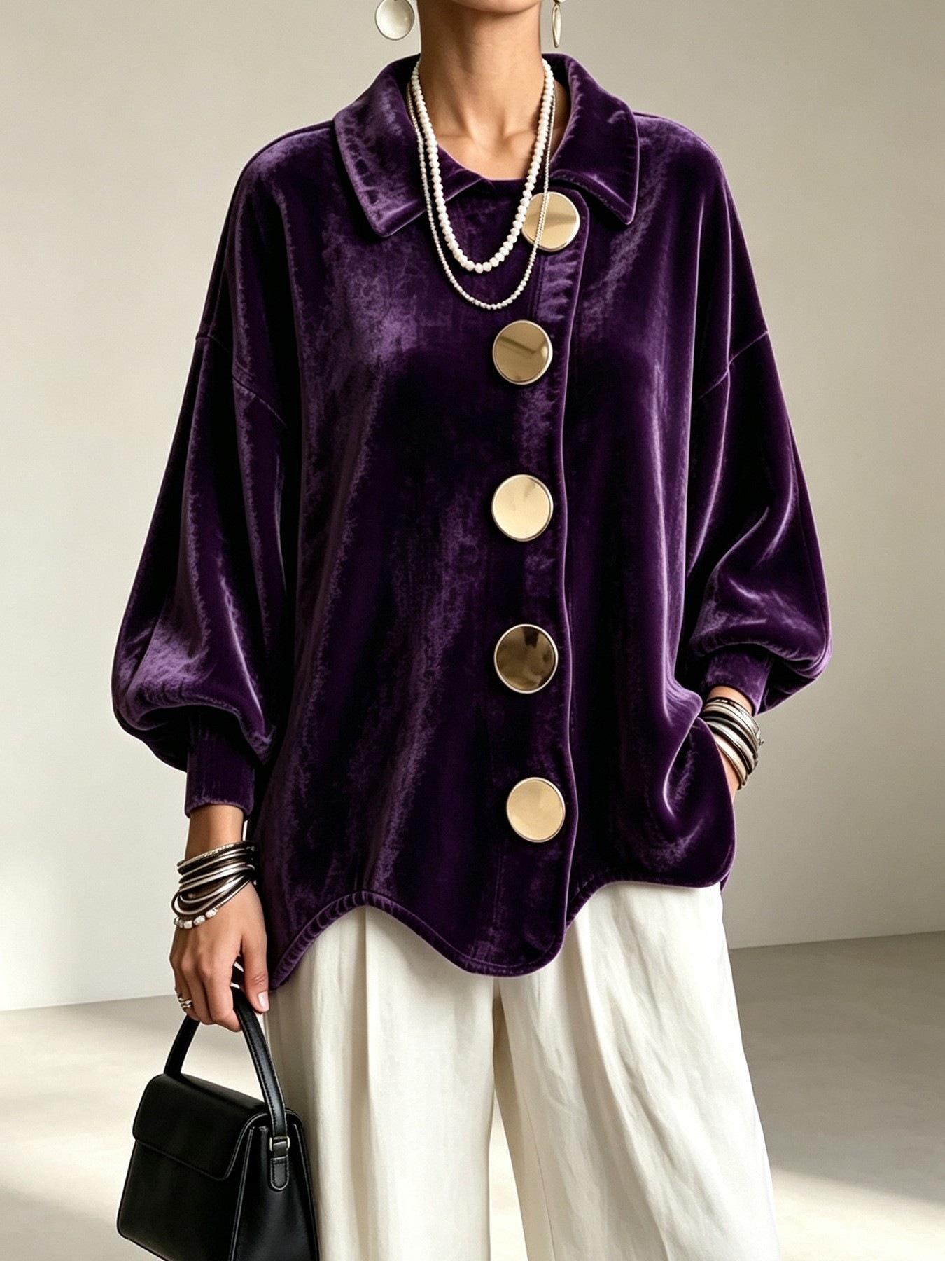 Women's Long-sleeved Lapel Cardigan Jacket - Image 7