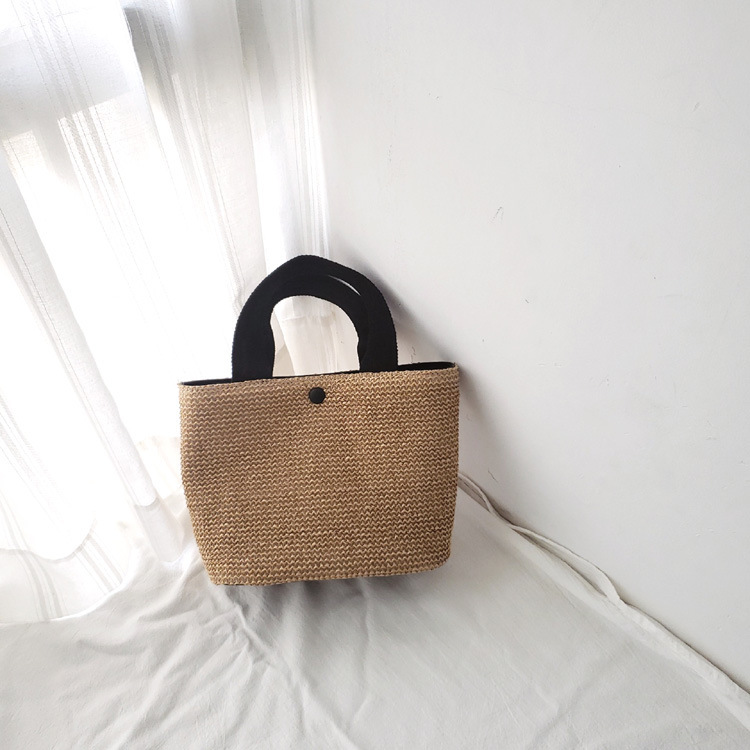 Elegant Ladies Straw Woven Handbag - Image 5