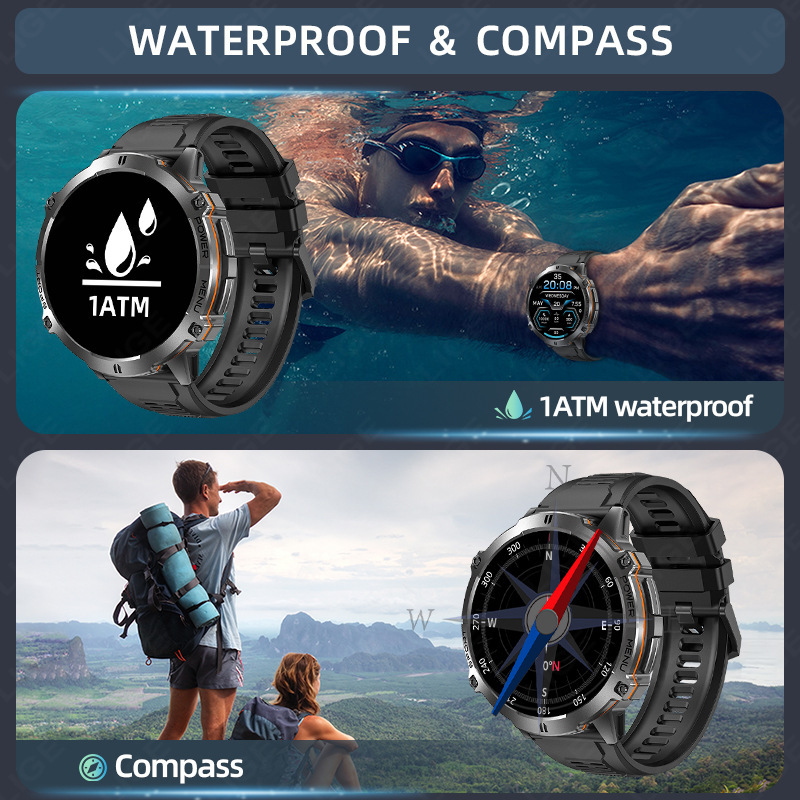 New X3 High-Definition Large-Screen Bluetooth Calling Health Monitoring Sports Mode Mens Smartwatch - Image 5